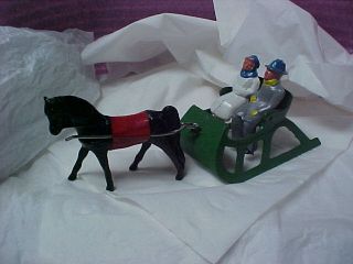  Lead 1 Horse OPEN Sleigh People LIONEL TRAIN Toy Figures Christmas
