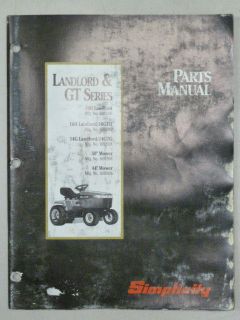 SIMPLICITY LANDLORD GT SERIES 50 44 MOWER TRACTOR PARTS MANUAL