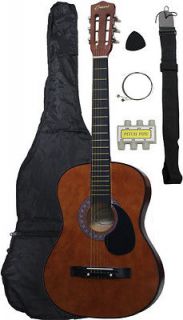   Beginners COFFEE Acoustic Guitar+GIGBAG+STRAP+TUNER+LESSON and More