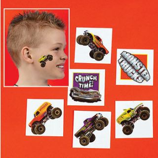 72 Monster Truck Tattoos Stickers Party Jam Favors