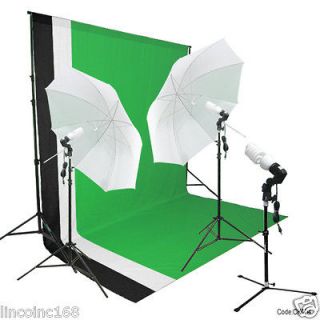   Studio Photography 3 Backdrop & Stand Umbrella Light Kit Background