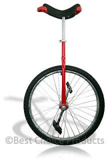Unicycle 24 Red Chrome Unicycles Wheel Cycling Outdoor Sports Fitness 