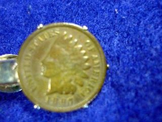1897 INDIAN HEAD PENNY TIE CLIP MARKED GENUINE COPPER