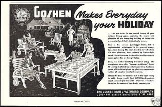 1951 Goshen American Outdoor Furniture Vintage Print Ad