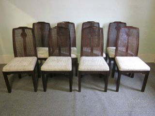   Heritage Tai Ming Set Of 8 Mahogany Oriental Style Dining Chairs