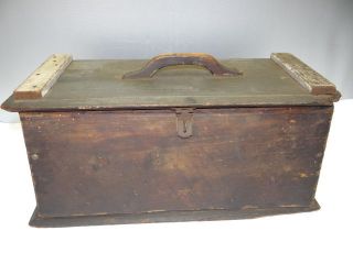   Used Wood Wooden Military Tool Box Carrying Case US Army? Homemade? NR