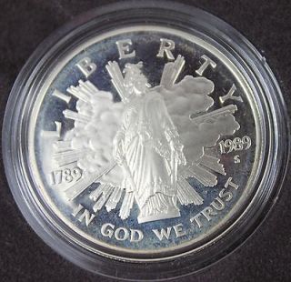 1989 Congress Bicentennial 2 Coin Set SILVER Dollar BRILLIANT w 