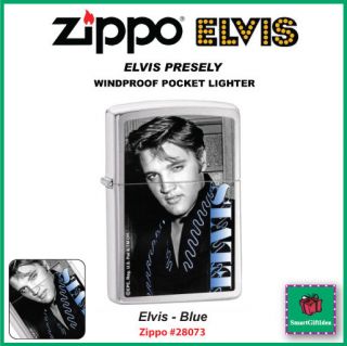 ELVIS PRESLEY BLUE & WHITE_GENUINE ZIPPO LIGHTER #28073