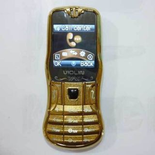   golden Unlocked cell phone Quad Band Dual SIM  Violin Mobile phone