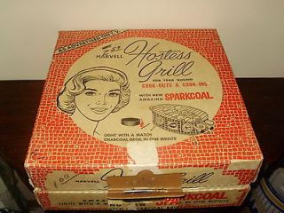 RARE AMAZING 50s As seen TV Hostess BBQ GRILL plates trays sparkcoal 