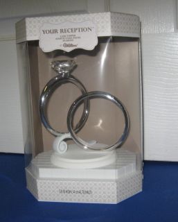 WILTON WEDDING 2 TWO SILVER RING CAKE TOPPER NEW ENGAGEMENT RINGS