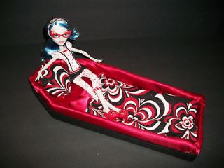   High Coffin Shaped Bed for Dead Tired Doll Ghoulia Handmade