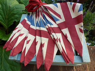 Vintage British Union Jack Textile Flag Cloth Bunting Olympics Retro 