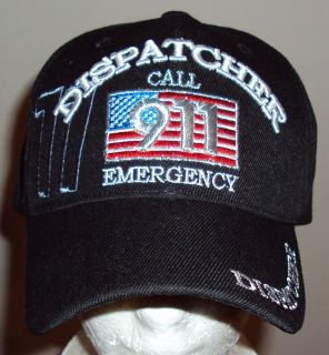 DELUXE CALL 911 DISPATCHER EMERGENCY BASEBALL BALL CAP HAT BLACK OR 