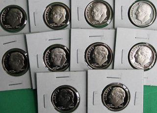   PROOF Roosevelt Dime Collection 10 Ten Cent Coins US Mint Proof Set