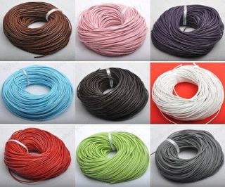   2MM 3MM GENUINE COWHIDE THREAD LEATHER CORD ( 16 Colors available