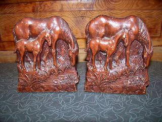 Vintage Syroco Wood? Horse Bookends