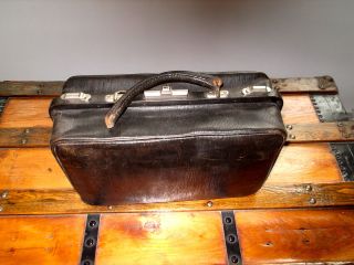 Vintage all Leather Doctor Bag from France