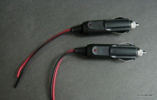 A8 Car Plastic Cigarette Lighter Power Plug with LEDs x 2 pcs