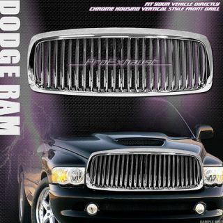 CHROME VERTICAL SPORT FRONT HOOD BUMPER GRILL GRILLE ABS 02 05 DODGE 