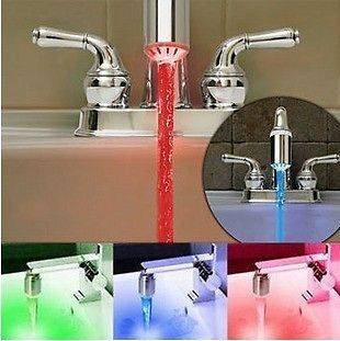 Color Water Tap Faucet RGB Glow Shower Colorful LED Light e 