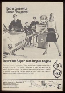 1966 Fina Super petrol oil gas pump photo UK ad