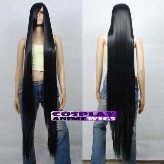 150cm Black Styleable Extra Super Long Cosplay Wigs 81_001