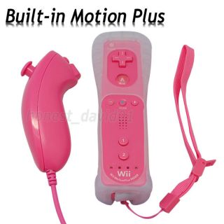   in Motion Plus Game Remote Controller & Nunchuck For Nintendo Wii Pink
