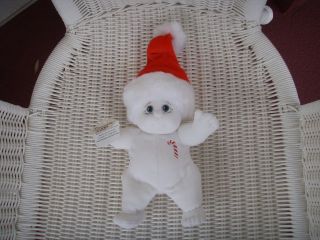   Angel Hugs 1998 Plush Beanie Doll WHITE ANGEL Candy RED Hat