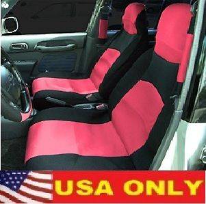 6PC Universal Red Neoprene Racing Car Seat Steering Wheel Covers Set
