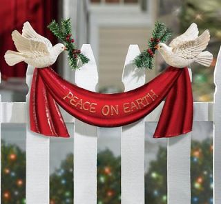   EARTH DOVE CHRISTMAS OUTDOOR SWAG SIGN HOLIDAY FENCE DECORATION TREE