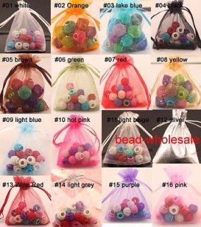 100pcs/10*12cm/#18/Mixed Organza Jewelry Packing Pouch Wedding Favor 