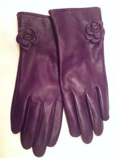 NWT Ralph Lauren Womens Purple Soft Leather Gloves Sz Small   L@@K