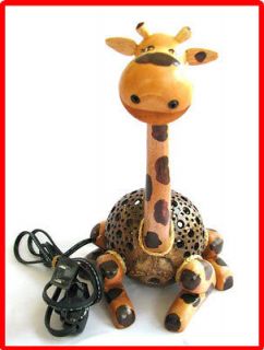 Handmade Wooden Crafts   Coconut Shell Lamp   Giraffe Lamp #1