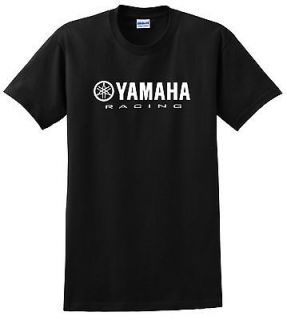 YAMAHA RACING T SHIRT BLACK WHITE YZF R1 R6 YFZ BANSHEE QUAD ATV DIRT 