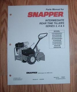 SNAPPER REAR TINE TILLER SERIES 3, 4 & 5 ILLUSTRATED PARTS LIST 