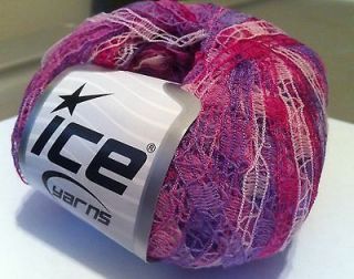 Ice Yarns   Pink & Purple Shades Woven Ribbon Ladder Yarn 50gms 115yds