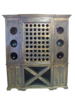 Wine Cabinet with Rack Armoire   Solid Wood