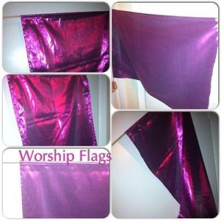   Magenta Lame   Rectangle   Flag with RodChristia​n Worship Dance