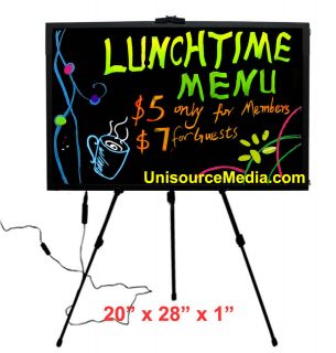 Writing Board LED Flashing Message Sign Stand Restaurant Menu 