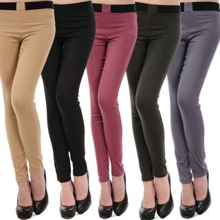 Women Legging Stretch Candy Pencil Ankle Pants Casual Skinny Trousers 