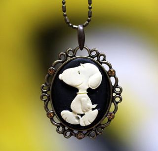 My Snoopy Detailed Cameo Pendant Necklace Top Quality 20 c262