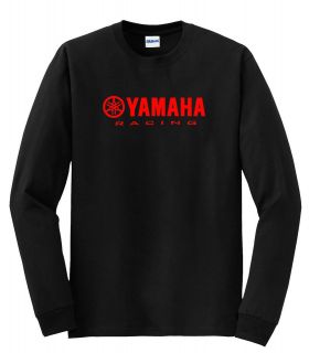 YAMAHA RACING LONG SLEEVE T SHIRT BLACK RED YZF R1 R6 YFZ BANSHEE MX 