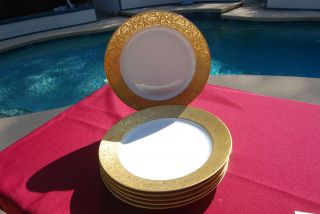 Limoges   Dinner Plate or Charger   Heavy Gold Encrusted Rim   Made 