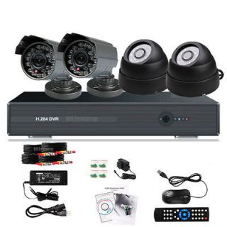 Channel CCTV DVR Kit H. 264 4x Outdoor Waterproof Night Vision IR 