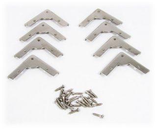 8pc. Low Profile Nickel Box Corners   a Great Accent for Your Project 