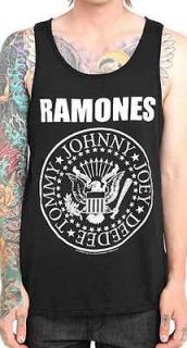 Ramones White Presidential Seal Hey Ho Lets Go Black Tank Top T Shirt 