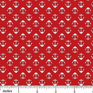Yard Sail Away Red With Anchors Northcott Cotton Fabric 2940 24