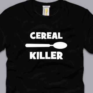 CEREAL KILLER T SHIRT LARGE funny awesome breakfast serial nerd geek 