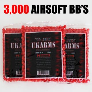 NEW 3000 RED COLOR AIRSOFT GUN BBS PALLETS AMMO 6MM .12G